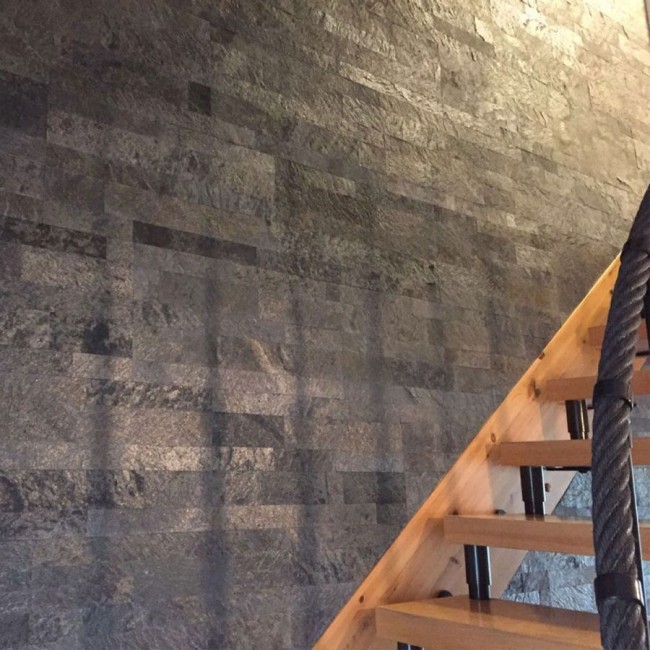 Fornir samoprzylepny 3D Silver Grey 15x60x0,2 cm