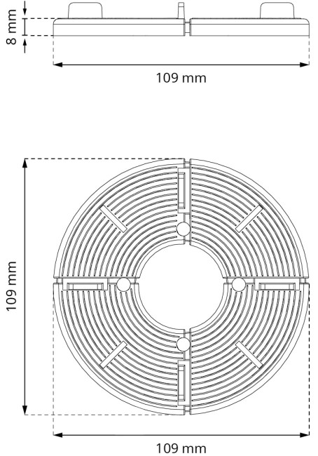 Gumowa podkładka tarasowa pod płyty 8 mm DDP0008