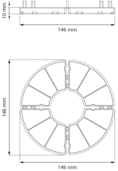 Plastikowa podkładka podpora tarasowa pod płyty 10 mm czarna DDP010