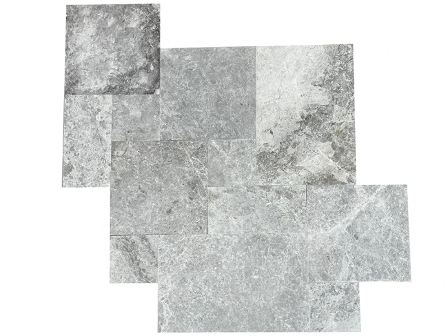 Płytki marmurowe Tundra Grey Bębnowane | Komplet Rzymski