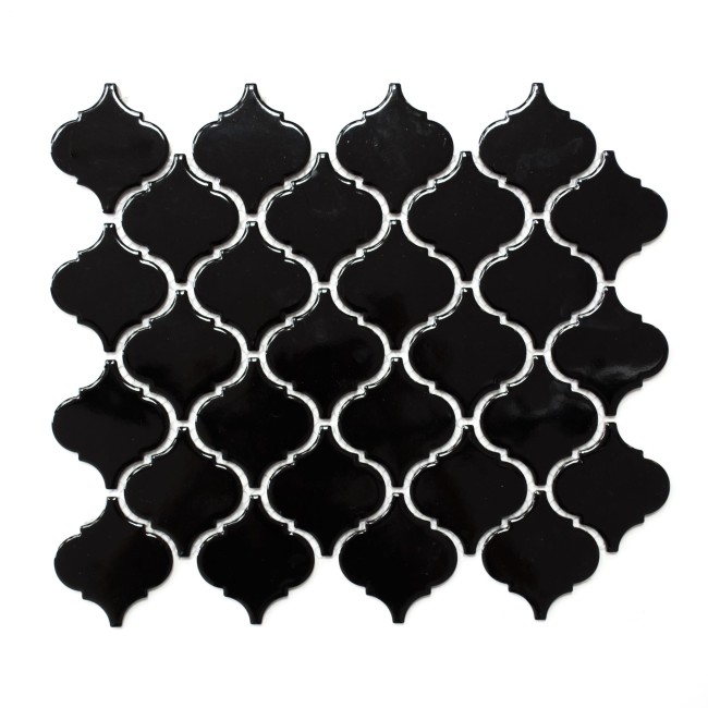 Mozaika ceramiczna Czarna Arabeska Polerowana | 29,3×24,5×0,6 c