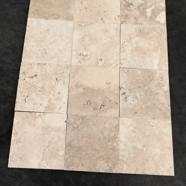 Trawertyn Super Light Bębnowany Szlif 1,2 cm | Komplet Rzymski 0,742 m2