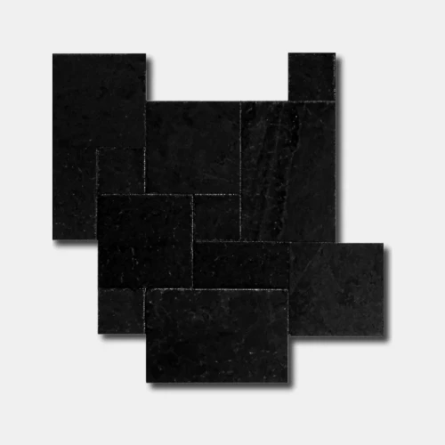 Kamień Kadappa Black Limestone Bębnowany French Pattern 1kpl= 0,742m2 | Komplet Rzymski