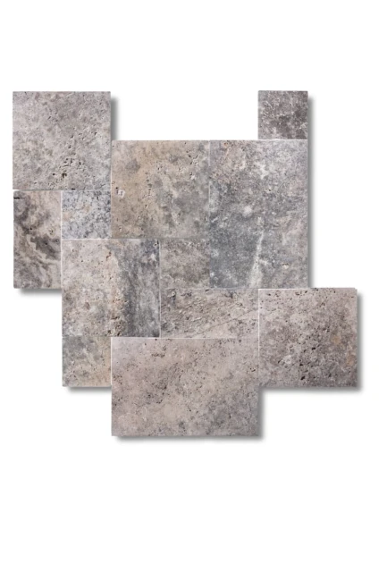 Płytka Trawertyn Ash Bębnowany 1,2 cm | Komplet Rzymski 0,74 m2