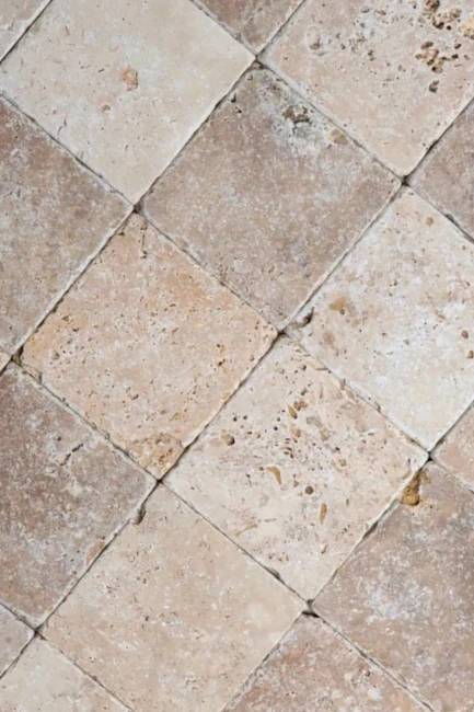 Trawertyn Kostka Blend Mix Bębnowany 10×10×1 cm | Kamień dekoracyjny ścienno-podłogowy