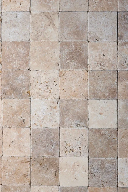 Trawertyn Kostka Blend Mix Bębnowany 10×10×1 cm | Kamień dekoracyjny ścienno-podłogowy
