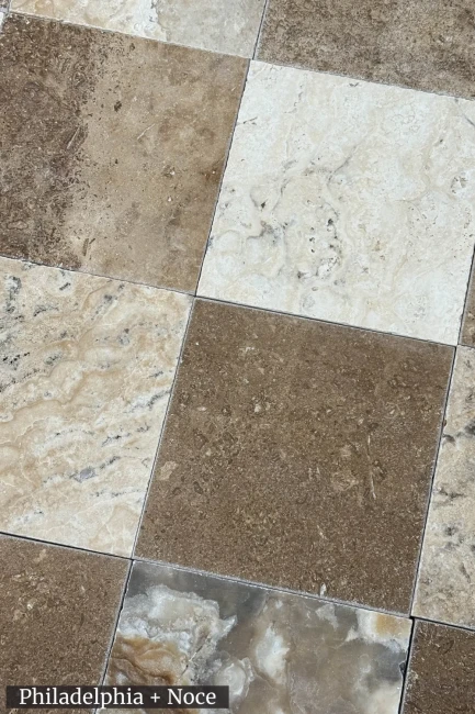 Trawertyn Philadelphia Niewypełniony Szlif Bębnowany 20,3x20,3x1,2 cm