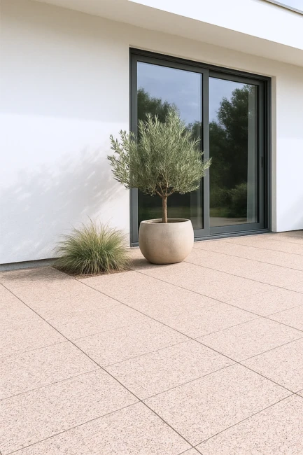 Płytka granitowa beżowo szara płomieniowana G682 40x60x2 cm