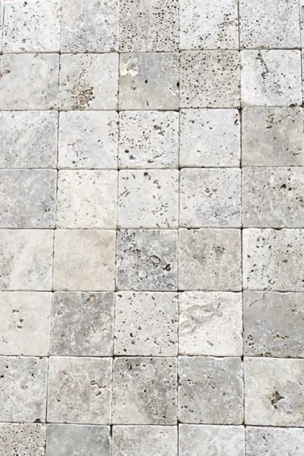 Kamień Dekoracyjny Trawertyn Ash Kostka Bębnowana 10x10x1 cm