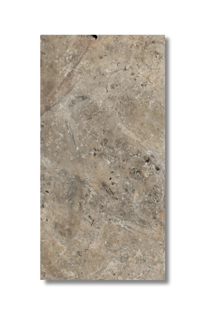 Trawertyn Ash Argent Antykowany 15,3×30,5x3 cm | Płytka ogrodowo-tarasowa