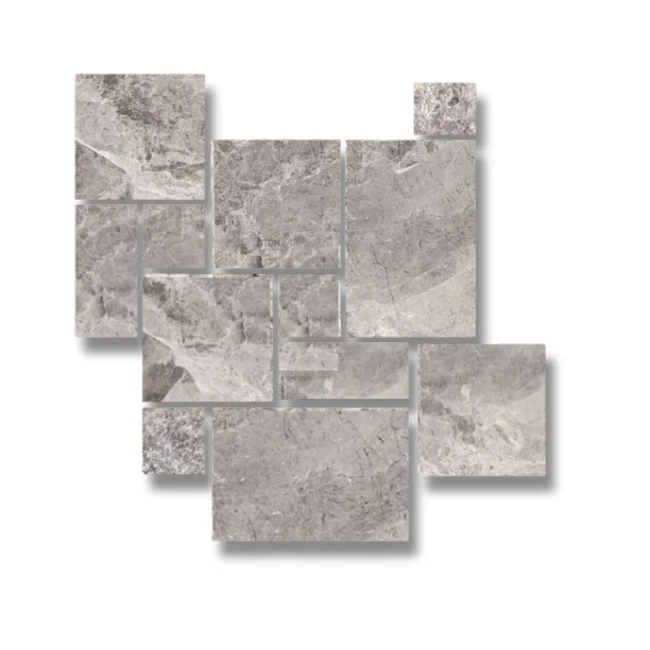 Płytka marmurowa 12 mm Atlantic Grey satynowa matowa modularna komplet = 0,742m2 | Komplet Rzymski