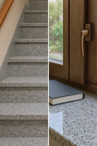 Parapet / Stopnica granitowa szara polerowana Bianco Sardo G602 180x33x2 cm