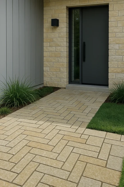 Kamień elewacyjny Tandur Yellow Limestone Natural t/h 7x30x2 cm