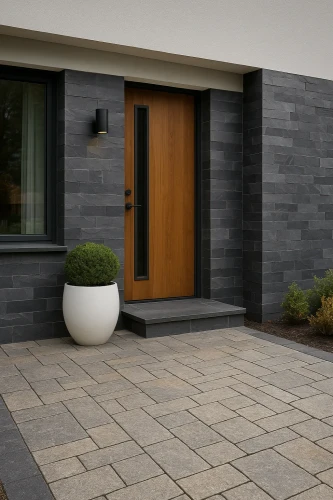 Kamień elewacyjny-dekoracyjny Łupek Black Slate Naturalny 30x60x1 cm