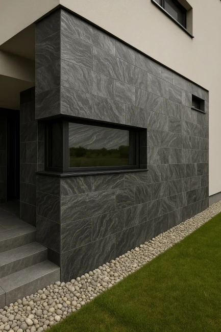 Kamień elewacyjny-dekoracyjny Silver Grey Leather 30x60x1,2 cm