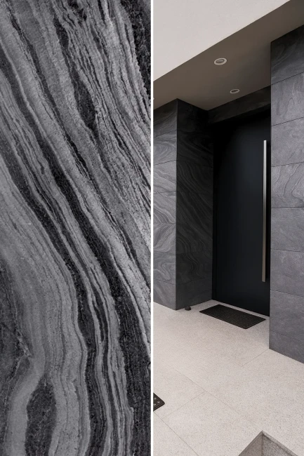 Kamień elewacyjny-dekoracyjny Silver Grey Leather 30x90x1,2 cm