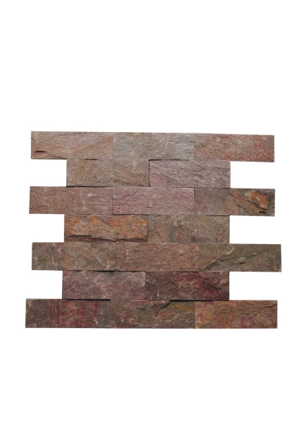 Kamień elewacyjny kwarcytowy Copper Brick 10x30 cm