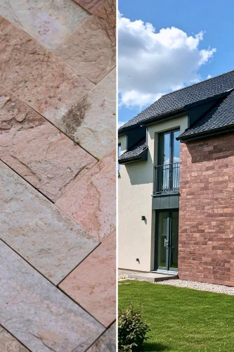 Kamień elewacyjny kwarcytowy Copper Brick 10x30 cm