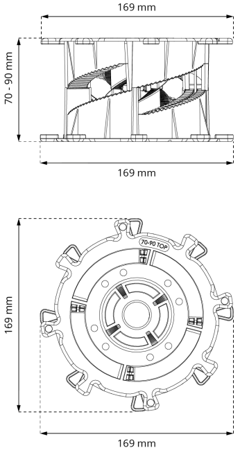 Regulowany wspornik tarasowy Spiral 70-90 mm