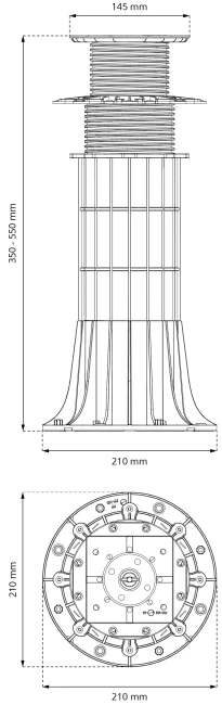 Regulowany wspornik tarasowy Max 350-550 mm