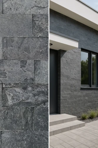 Kamień elewacyjny-dekoracyjny kwarcytowy Silver Grey Brick 10x30