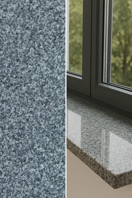 Parapet granitowy grafitowy polerowany G654 NEW 122x33x2 cm