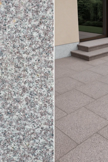 Płytka granitowa brązowa płomieniowana G664 60x60x3 cm