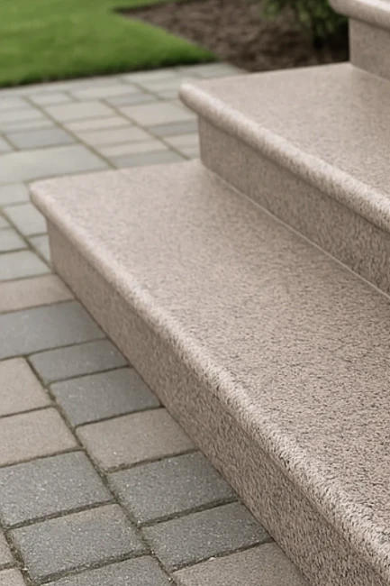 Stopnica granitowa G664 płomieniowana Bullnose 135x35x2 cm