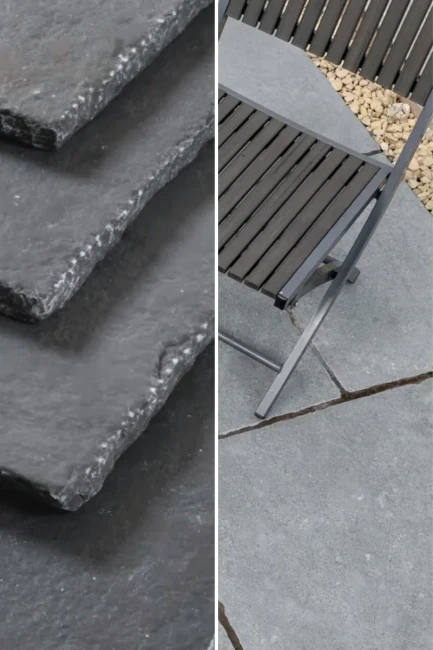 Tandur Graue Kalksteinfliese, halbpoliert, getrommelt, 20 x 20 x 1,5 cm