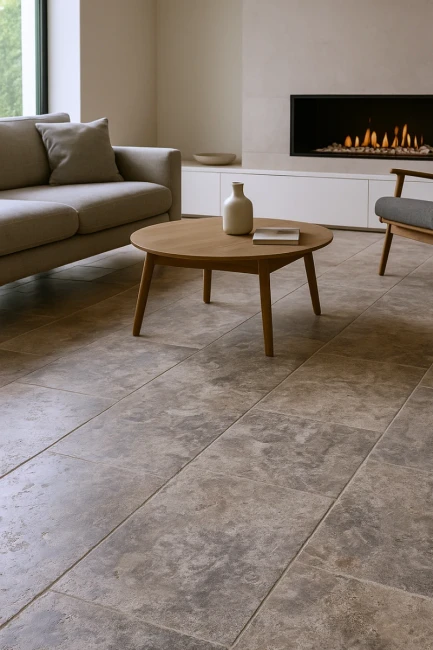 Trawertyn Silver Latte Bębnowany 40,6x61x1,2 cm