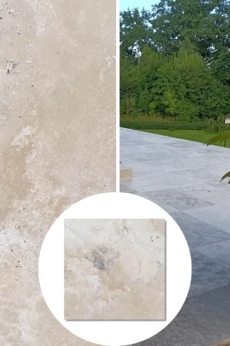 Trawertyn Ivory Classic Mix Cross Cut Szlifowany i Szpachlowany 1,2 cm 61×61 cm | Kamień naturalny do wnętrz