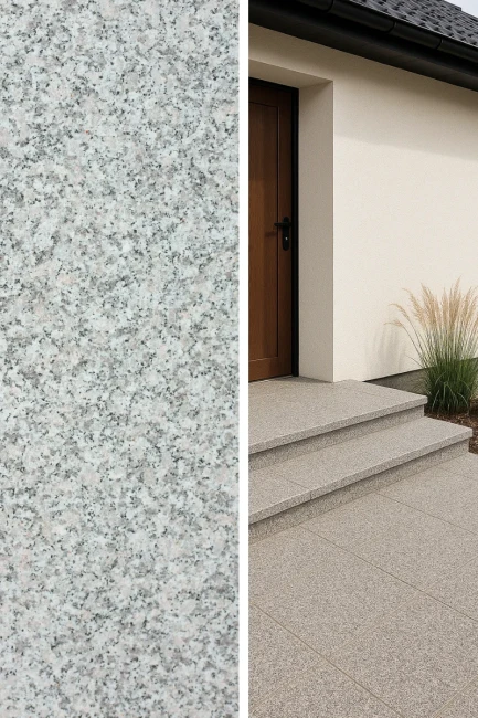 Płytka granitowa Bianco Sardo G602 płomieniowana 60x60x3 cm