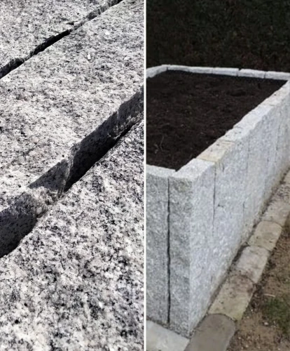 Ogrodowa palisada granitowa G603 New (120x10x10 cm). Idealna do tworzenia obrzeży, murków i stopni. Trwały, mrozoodporny granit o naturalnym, szarym wykończeniu.