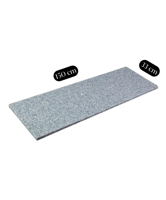 Parapet/Stopnica granitowa G603 (150x33x2 cm). Szlifowana, matowa powierzchnia i szary kolor idealnie pasują do nowoczesnych wnętrz i zewnętrznych aranżacji.