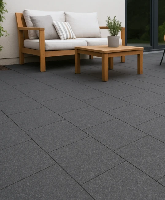 Płytka czarna płomieniowana Bazalt Black G690 60x60x2 cm