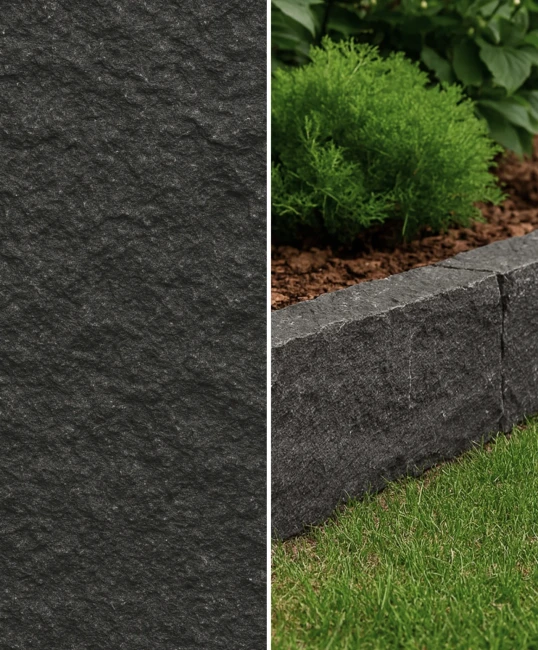 Palisada łupana | Obrzeże G690 Bazalt Black 100x20x5 cm