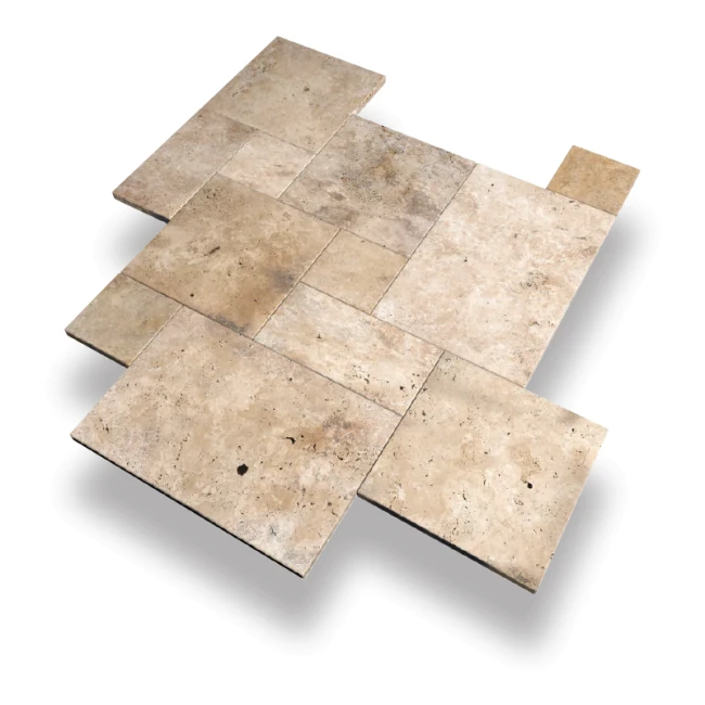 Trawertyn Ivory Classic Mix Bębnowany 1,2 cm | Komplet Rzymski 0,742 m2