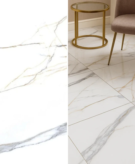 Gres Marble Grey Gold polerowany 60x60x0,8 cm