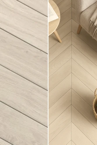 Płytka Gresowa Mimesis Chevron Avorio 11x54 drewnopodobna