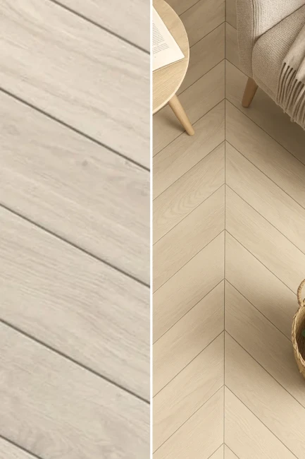 Płytka Gresowa Mimesis Chevron Avorio 11x54 drewnopodobna
