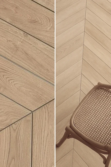 Płytka gresowa Mimesis Chevron Ecru 11x54 jodełka