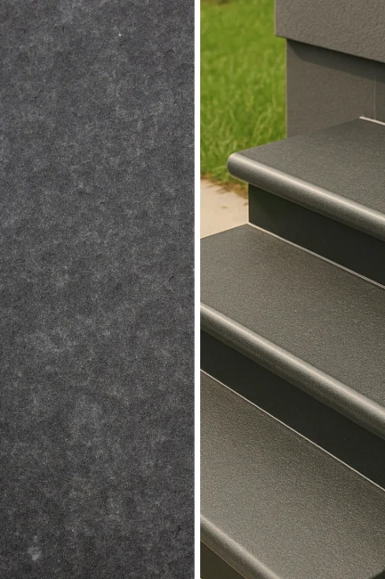 Stopnica Płomieniowana G690 Bazalt Bullnose 135x35x2+2
