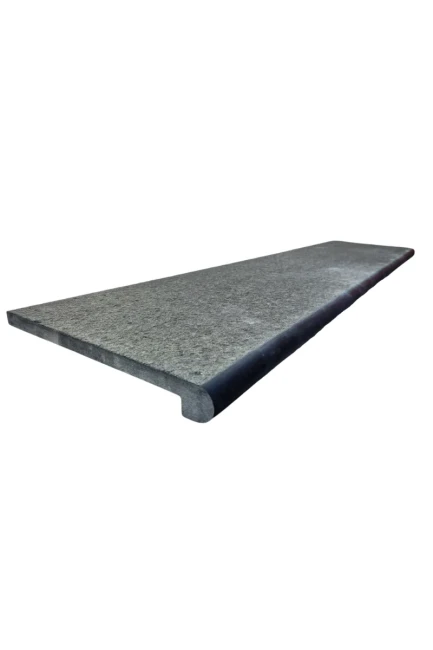 Stopnica Płomieniowana G690 Bazalt Bullnose 135x35x2+2
