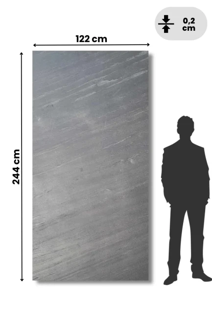 Fornir kamienny Line Black XXL 122x244x0,2 cm