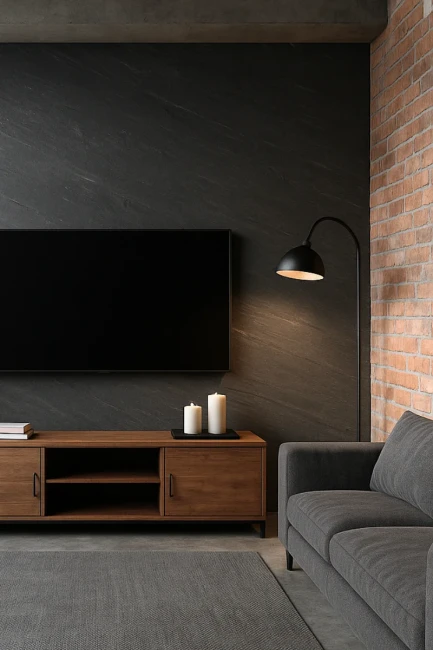 Fornir kamienny Line Black XXL 122x244x0,2 cm