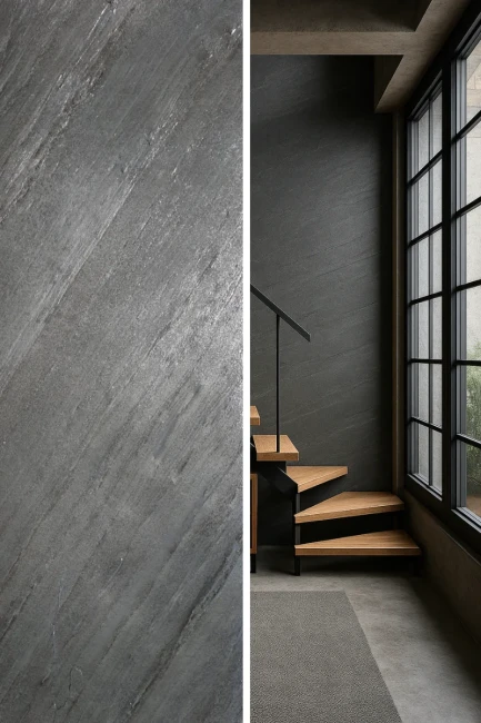 Fornir kamienny Line Black XXL 122x305x0,2 cm