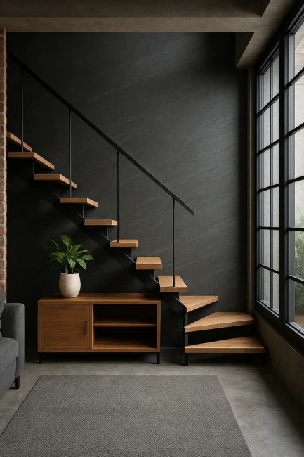 Fornir kamienny Line Black XXL 122x305x0,2 cm