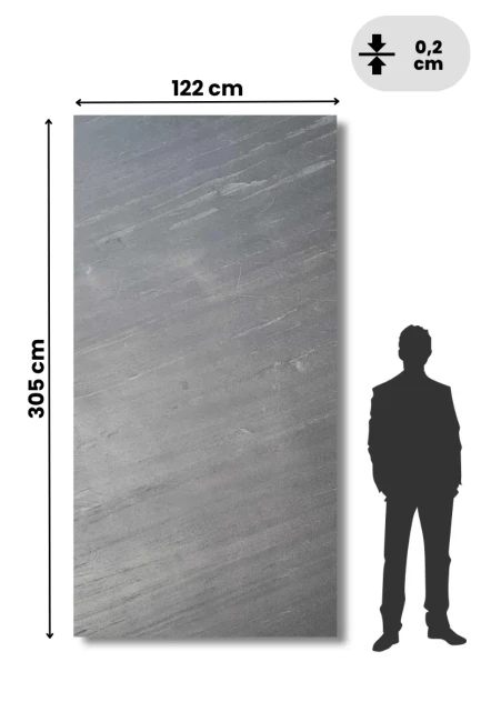 Fornir kamienny Line Black XXL 122x305x0,2 cm