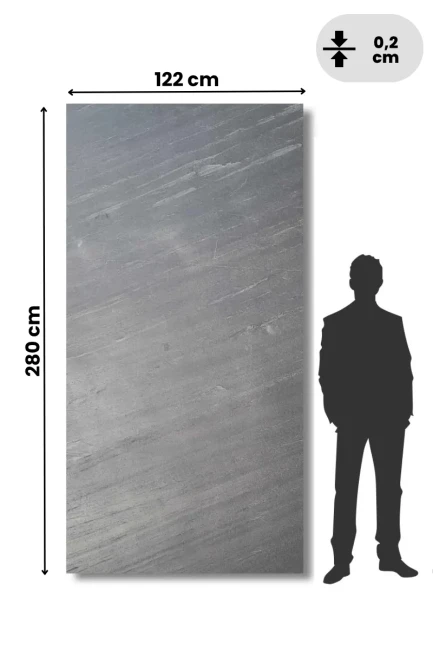 Fornir kamienny Line Black XXL 122x280x0,2 cm