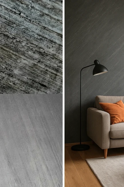 Fornir kamienny Line Black XXL 122x244x0,2 cm Transparentny